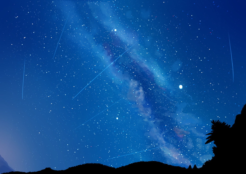 Anime, Comet, Aurora Australis, 1080P, Original, Stars, Night