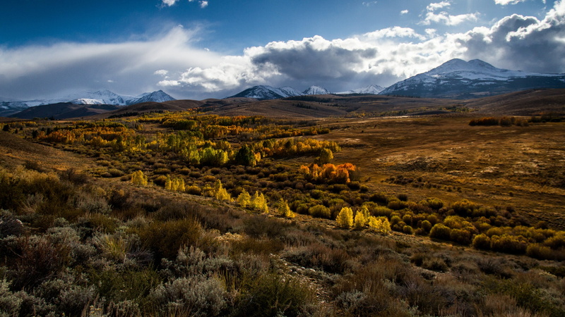 autumn, non-urban scene, rolling landscape, snow, mountain range, land, landscape, shrubland, highland, scenics - nature, steppe, tranquil scene, 4K, mountainous landforms