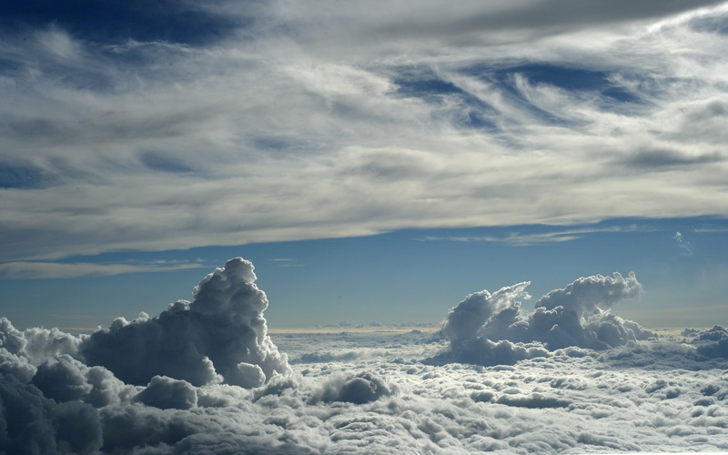 non-urban scene, cumulus Cloud, air, outdoors, nature, summer, cloud - Sky, sky, weather, backgrounds, blue, tranquil scene, no People, season, sea, space