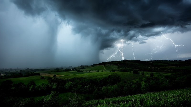 storm, clouds, landscape, 1080P, rain