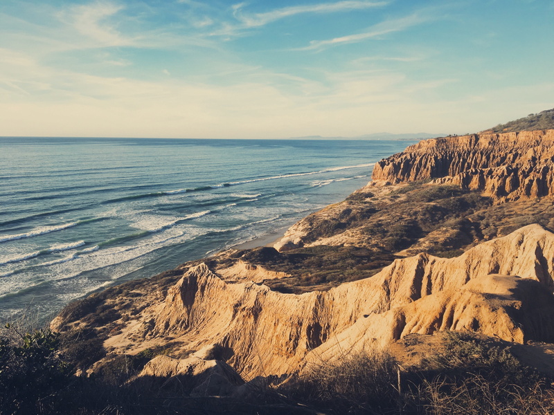 cloud - sky, horizon, beach, formation, la jolla, rock, non-urban scene, idyllic, san diego, rock - object, sea, usa, california, no people, scenics - nature