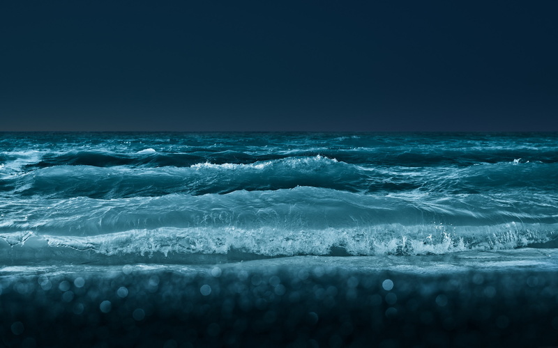 blue, wave, water, 2K, ocean