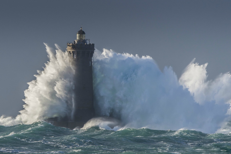 lighthouse, waves, water, 1080P