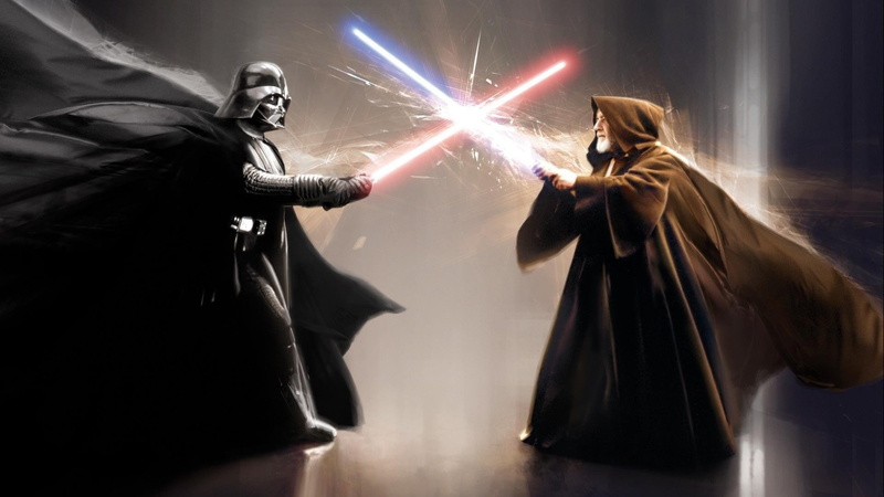 lightsaber, artwork, 1080P, Obi-Wan Kenobi, Jedi, Star Wars, Darth Vader, Sith