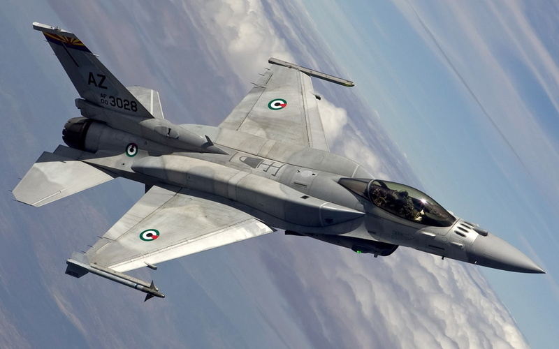 sky, war, fighter plane, air force, army, mode of transportation, General Dynamics F-16 Fighting Falcon, transportation, 1080P, no people, air vehicle
