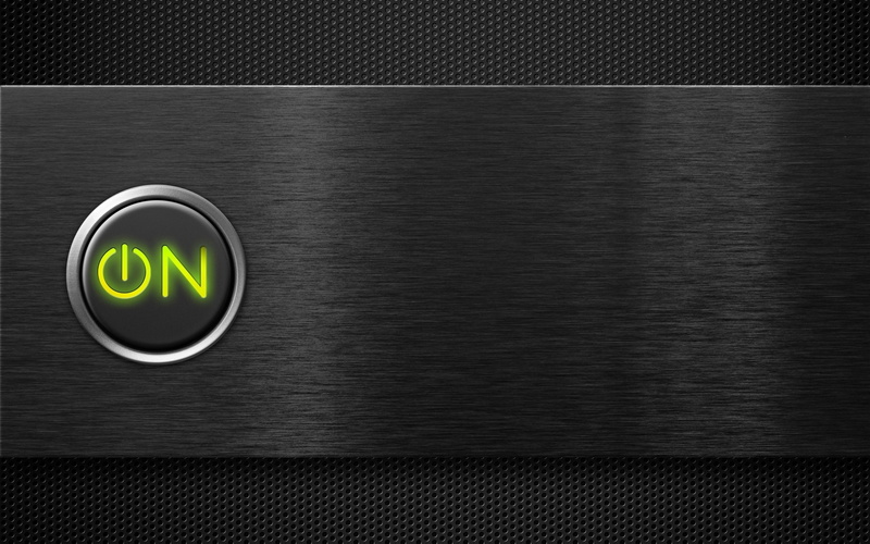 power, device, button, rectangular, black, 2K, green, on, metal