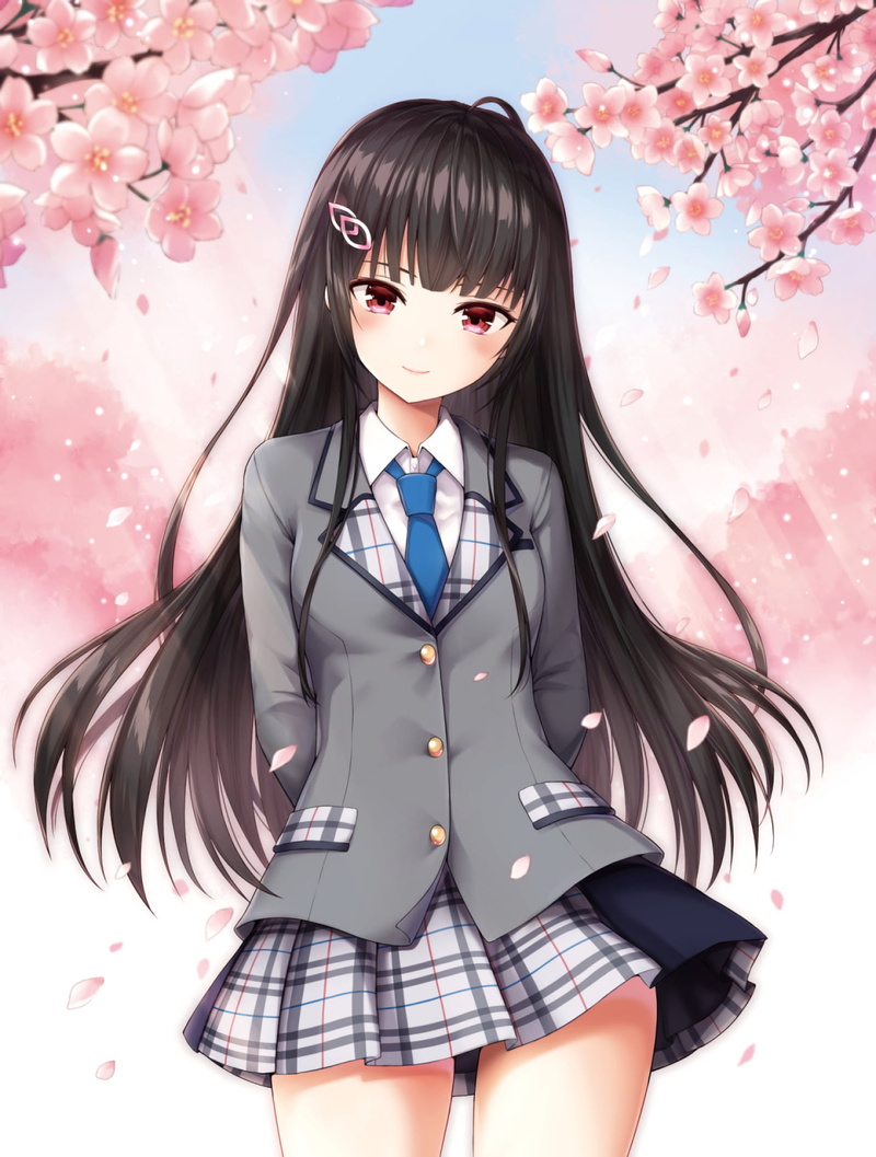 anime girls, schoolgirl, school uniform, anime, original characters, 720P