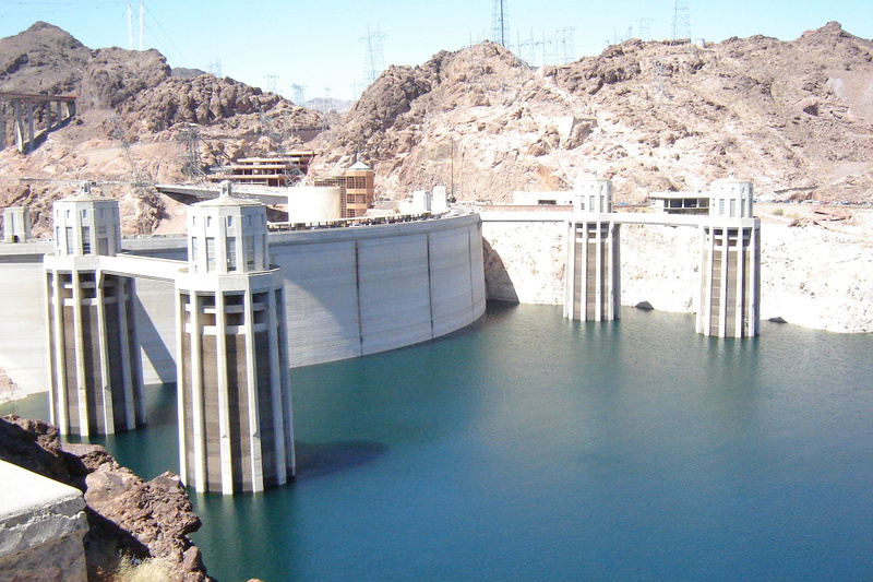 nature, rock, reservoir, electricity, travel, hydroelectric, hoover, dam, blue, energy, rock - object, arizona, usa, building exterior, outdoors, travel destinations
