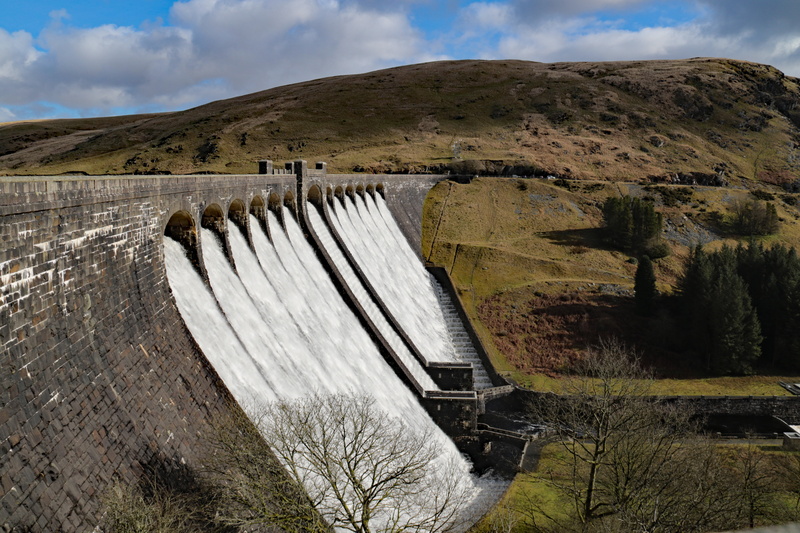 wales, cloud - sky, landscape, reservoir, no people, day, nature, scenics - nature, claerwen, high, concrete, built structure, hydroelectric power, mountain