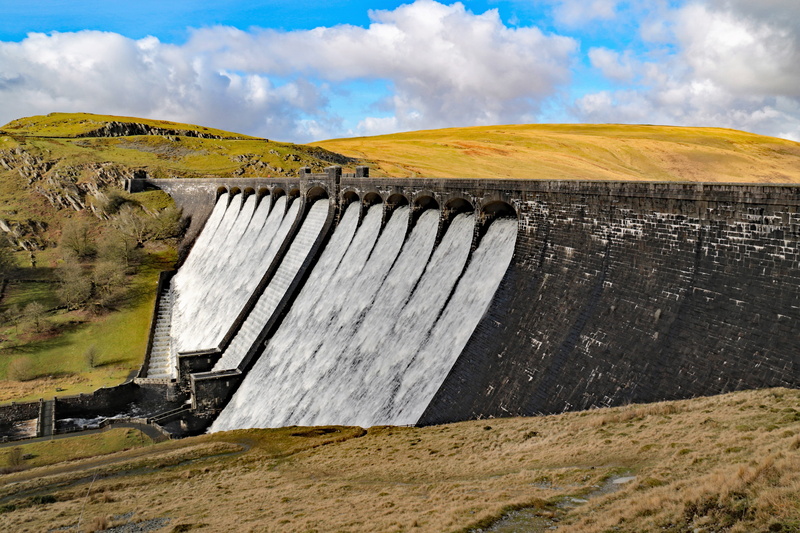 5K, scenic, nature, reservoir, wales, cloud - sky, day, lake, outdoor, built structure, cloudy, uk, elan valley, mountain, outdoors, sky, landscape, no people