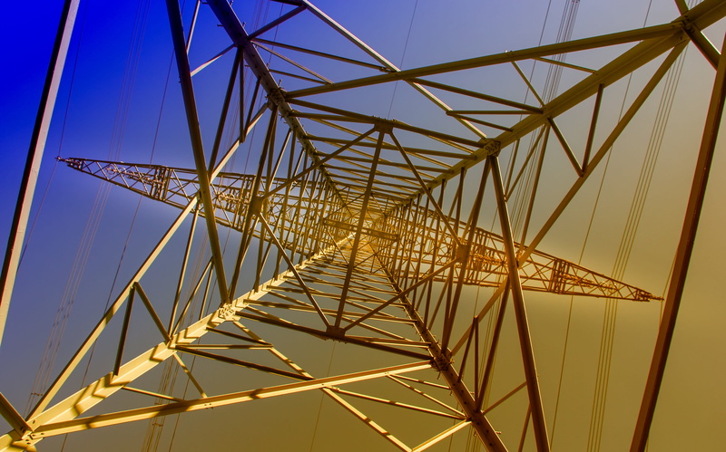 electricity pylon, sky, high voltage, power supply, pattern, tower, looking up, strommast, girder, cable, built structure, energy, s, alloy, concentric