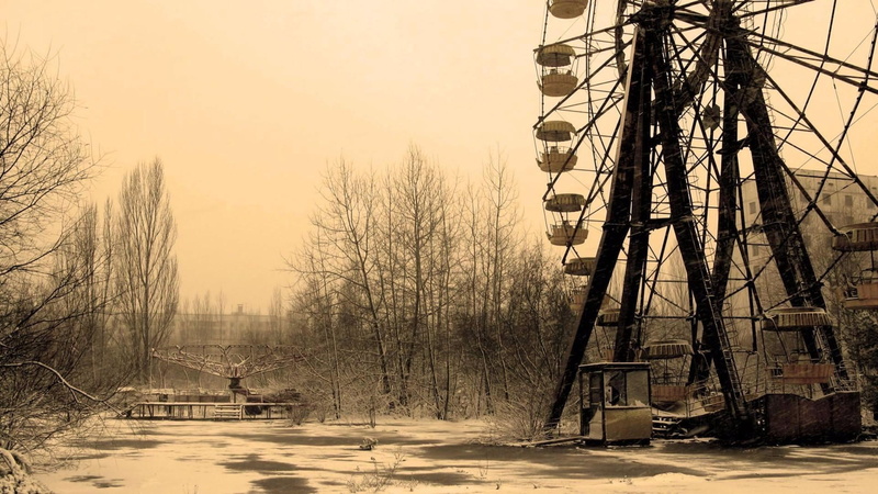connection, water, pripyat, fog, snow, ghost town, pripyat amusement park, landscape, chernobyl, winter, monochrome photography, nature, plant, history
