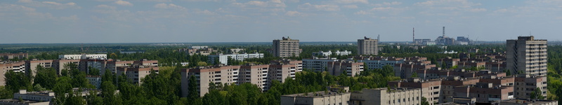 panorama, Ghost Town, Multiple Display, Ukraine, disaster, dangerous, sky, building, Pripyat, town, 5K, Power plant, Chernobyl, nature, Accidents, Triple Screen