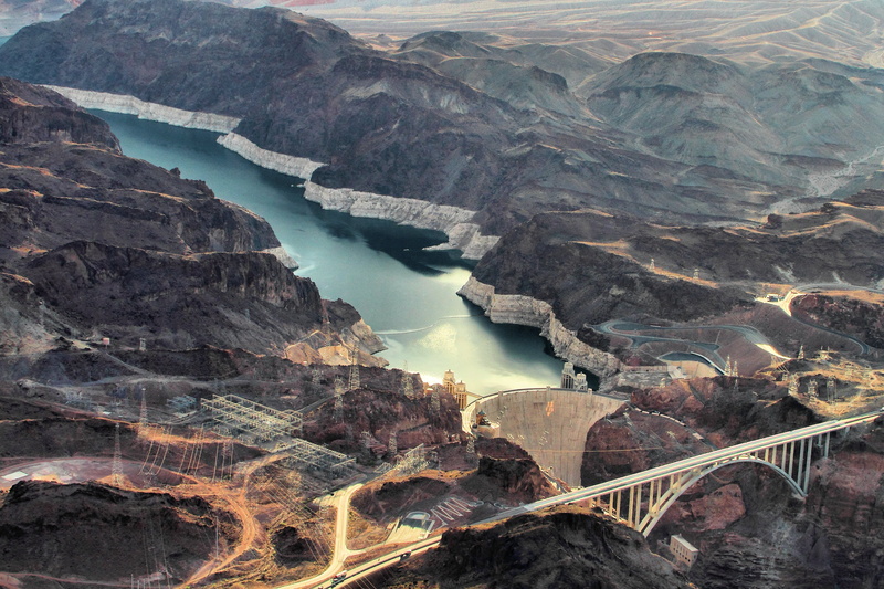 arizona, dam, suspension bridge, colorado River, 2K, landscape, photography, white, aerial photography, aerial, suspension, Hoover Dam, hoover, bridge