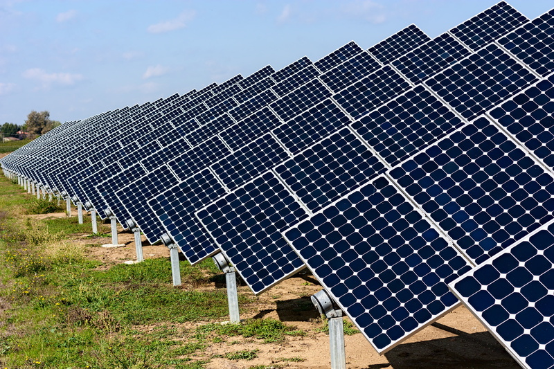 4K, grass, energy, solar panels