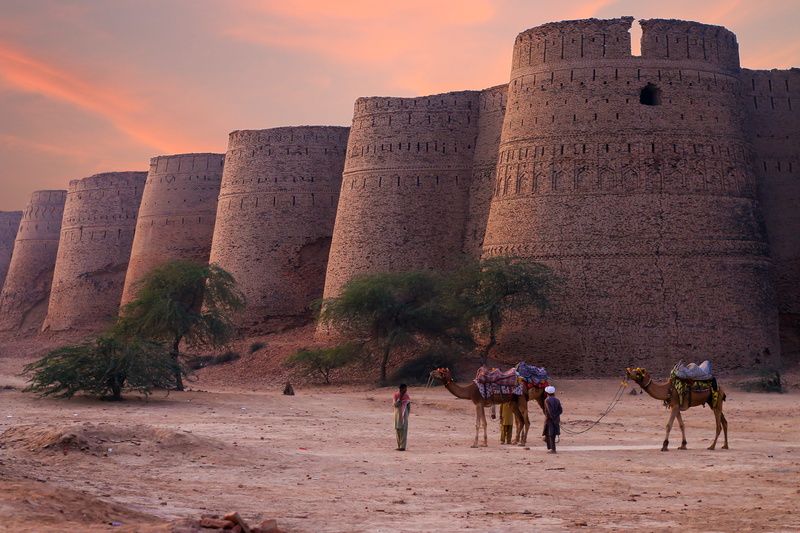 travel, nature, working animal, brown, towers, old ruin, castle, desert, travel destinations, domestic animals, tourism, sky, ancient, temple, monument