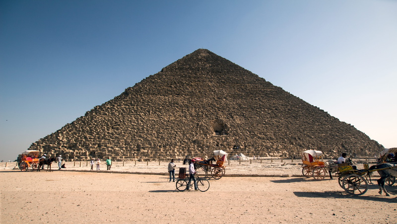 outdoors, egypt, mammal, mountain, riding, animal themes, architecture, landscape, archaeology, transportation system, pyramid, 5K, nature, great, history