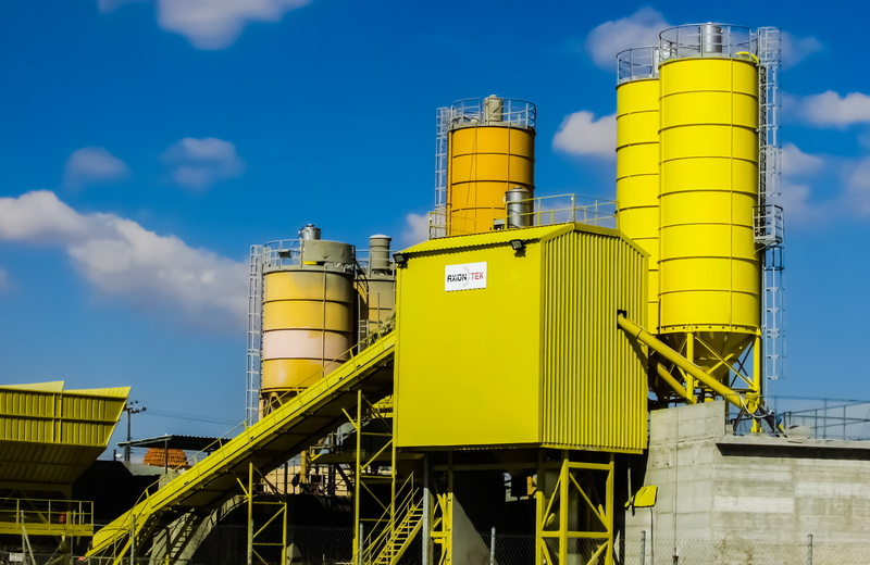 fuel and power generation, built structure, nature, concrete plant, yellow, industrial, equipment, cloud - sky, building exterior, 4K, no people, air pollution