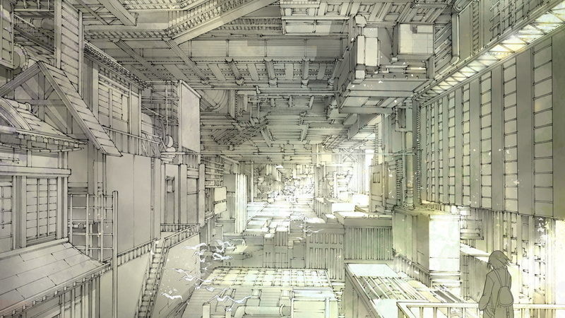 low angle view, city, pipe - tube, no people, pattern, ceiling, business, anime, architecture, wall, wall - building feature, power supply, building, pipeline