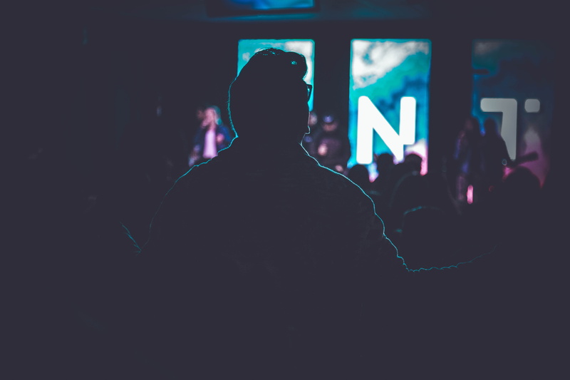 inside, neon, christ, lights, incidental people, arts culture and entertainment, worship, night, popular music concert, church, music, enjoyment, lighting