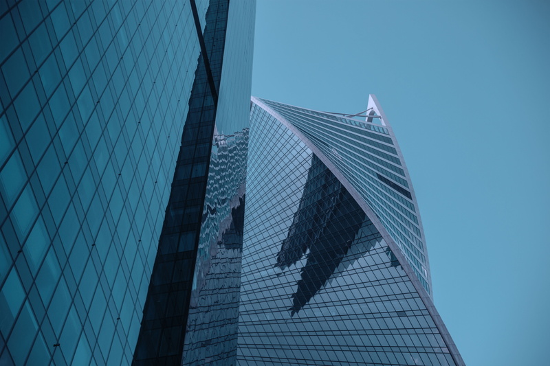 built Structure, office building exterior, business, multistory building, glass, russia, nature, downtown District, blue sky, style, office, structure