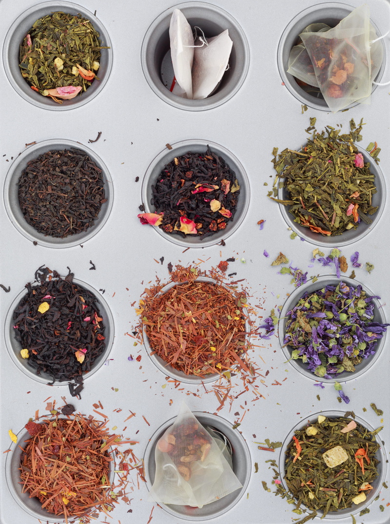 assorted, Tea, Healthy, food, wellbeing, eating utensil, dry, spoon, food and drink, from above, leaf, oolong, bowl, different, toppings, 4K, Variety