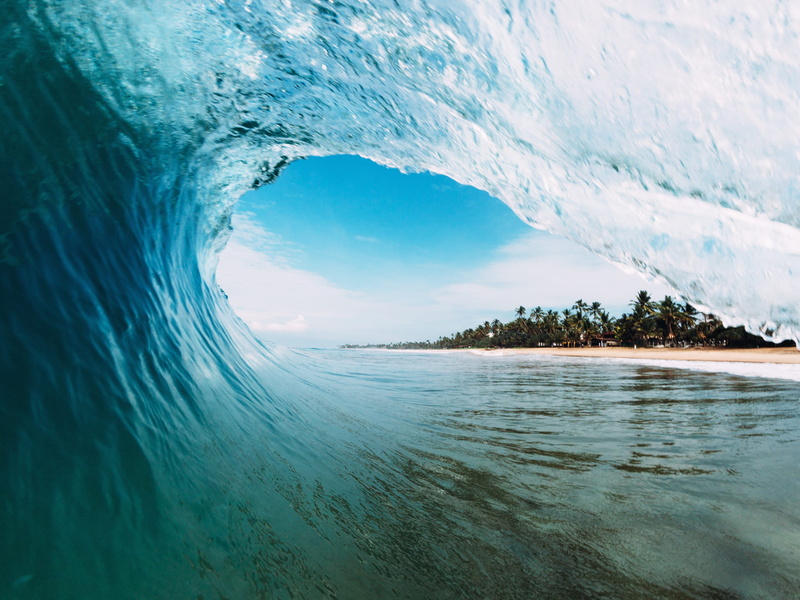 sand, beauty in nature, sky, seawaves, power in nature, motion, blue, cloud - sky, tranquil scene, no people, aquatic sport, scenics - nature, wave, land