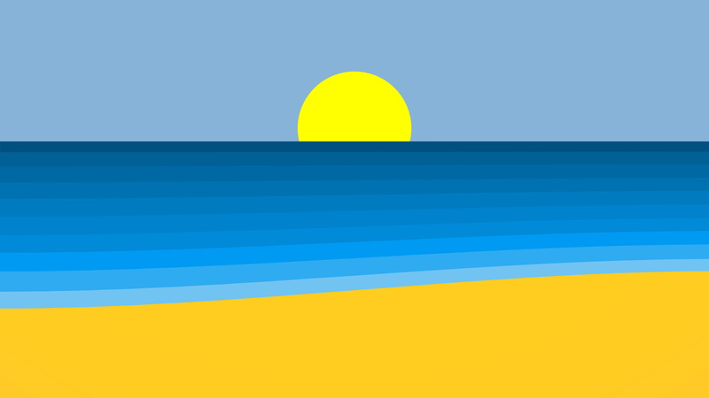 5K, Minimalist, Sun, Minimalism, Artistic, Ocean, Beach