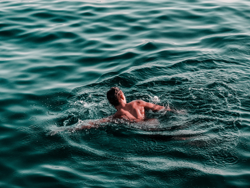 human body part, coast, body part, swimming, headshot, person, lifestyles, leisure activity, beach, 4K, croatia, minimal, sports, one person, nature, sunlight