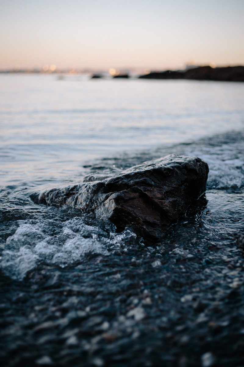 minimalist, body, motion, no people, pebble, tranquility, close-up, closeup, calm, photo, water, sunset, rock, tranquil scene, beach, sand, rock - object