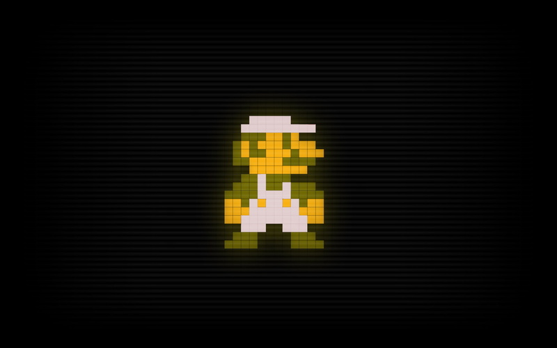 mario, hd, black, video games, bit, 720P, 8, luigi