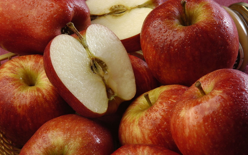 water drops, 1080P, apples, fruit, food