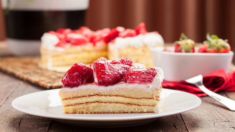 Delicious, Sweet, Cake, Strawberry, Dessert, Cream, 4K