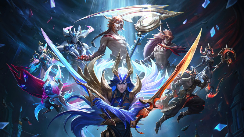 Riot Games, Kayn, digital art, 8K, 4K, League of Legends, Yone (League of Legends), GZG, Kayn (League of Legends), Dawnbringer and Nightbringer