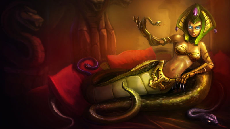 woman, hd, snake, cassiopeia, 2K, league, queen, skin, legends