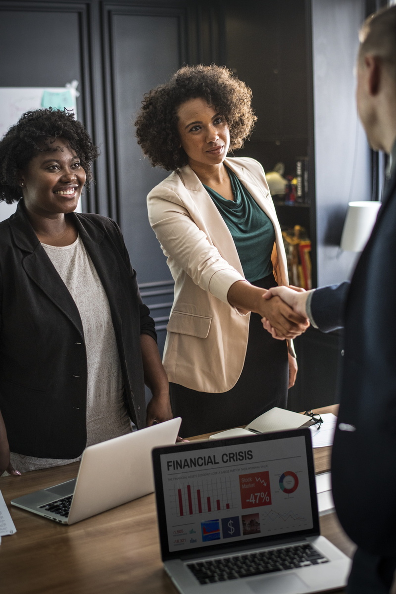 men, communication, caucasian, corporate business, businesswoman, deal, business person, african american, indoors, collaboration, discussion, businessman