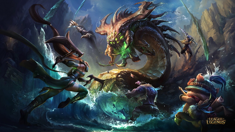 league, fantasy, undersea, animals in captivity, backgrounds, people, art, illustration, alien, fantasy art, imagination, 1080P, swimming, underwater
