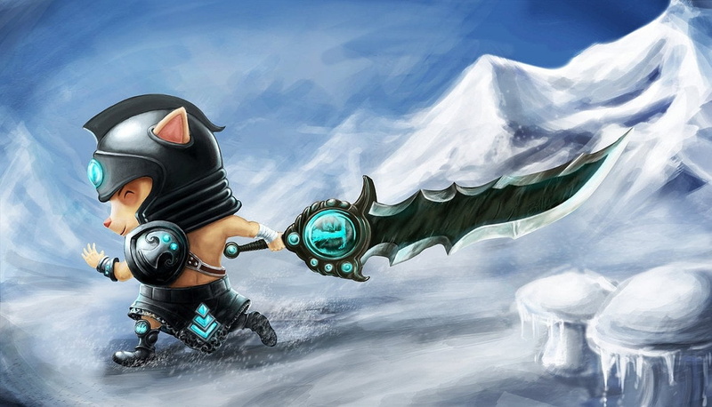 720P, mountain, low angle view, one person, adventure, young adult, outdoors, blue, people, toy, characters, cloud - Sky, Teemo (League Of Legends)