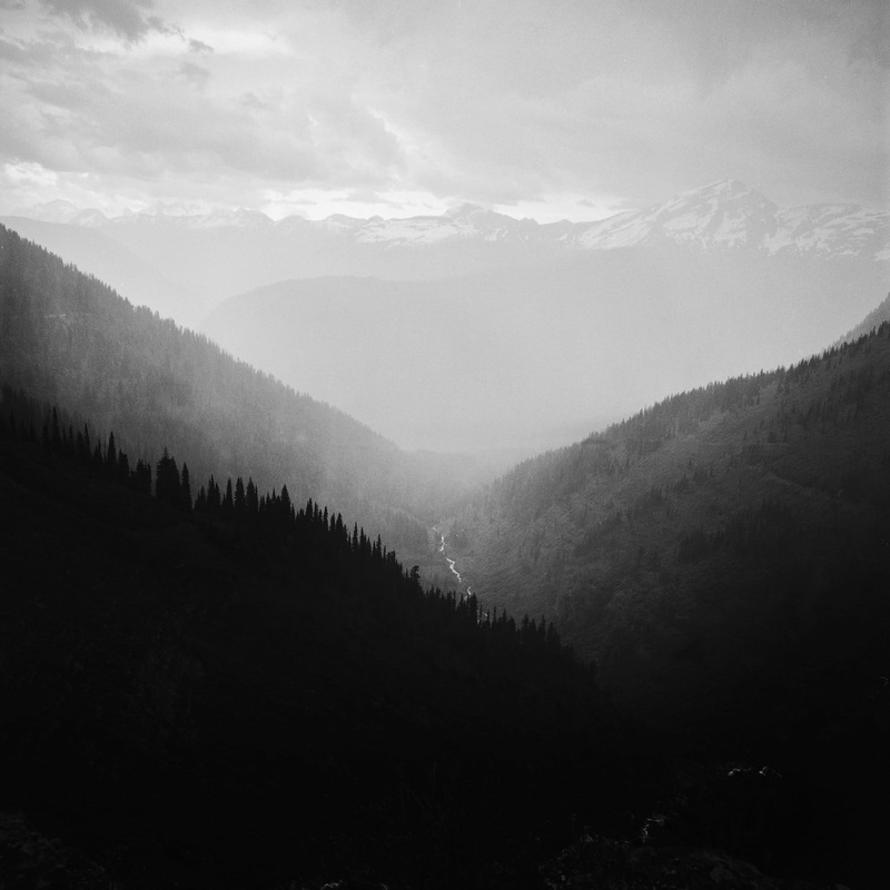mountain range, forest, fog, clouds, valley, monochrome, plant, photography, beauty in nature, day, sky, dark, scenics - nature, landscape, environment