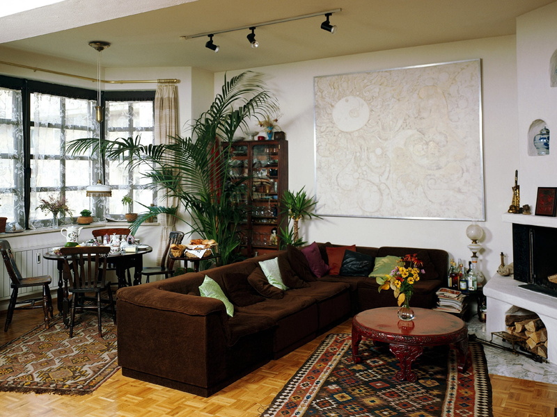 furniture, window, coffee, architecture, home showcase interior, coffee table, sofa, indoors, home interior, flooring, potted plant, round, built structure