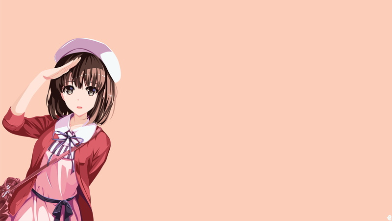 studio shot, anime girls, young adult, females, beautiful woman, women, colored background, brown hair, hair, Katou Megumi, fashion, one person, human face