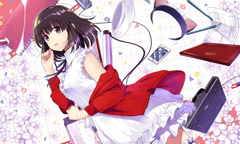 Katou Megumi, anime girls, smartphone, Saenai Heroine no Sodatekata, 4K