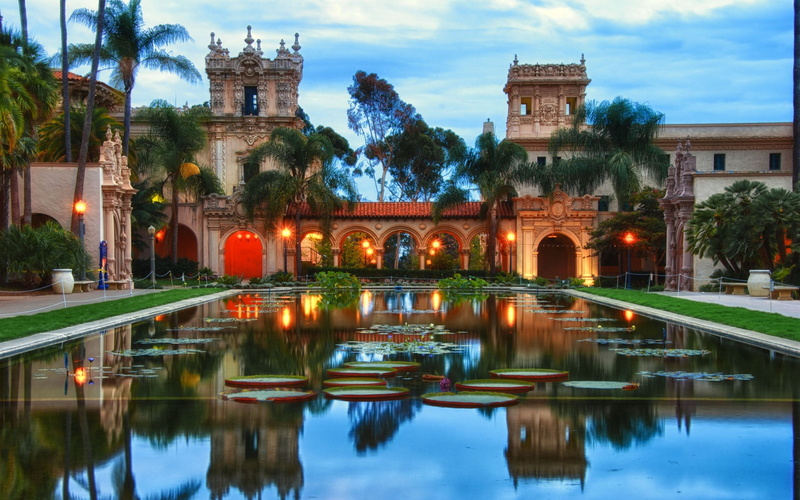 famous Place, tower, pond, built Structure, blue, tree, travel Locations, cultures, church, sky, architecture, cloud - sky, building, waterfront, city