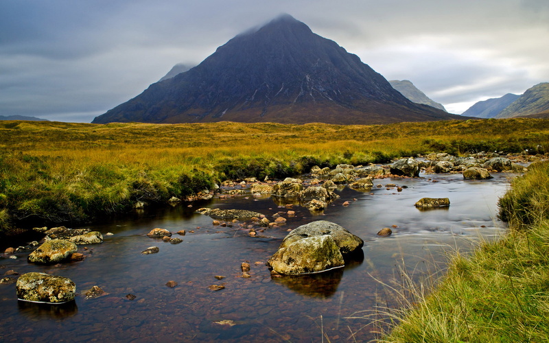 lake, landscape, tranquility, stones, rock - object, mountainous, rocks, green, hd, no people, mountain, water, solid, outdoors, cloud - sky, riverbed
