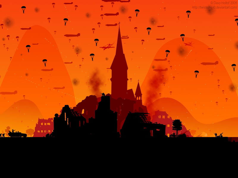 sky, orange color, sunset, Airdrop, outdoors, architecture, silhouette, flock of birds, bird, beauty in nature, 720P, history, War, animal themes, building exterior