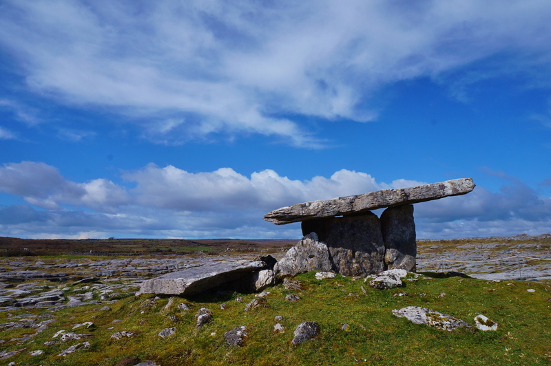 dolmen, day, solid, no people, outdoors, stone, land, water, landscape, travel destinations, tranquility, nature, county, 4K, rock, clare, cloud - sky