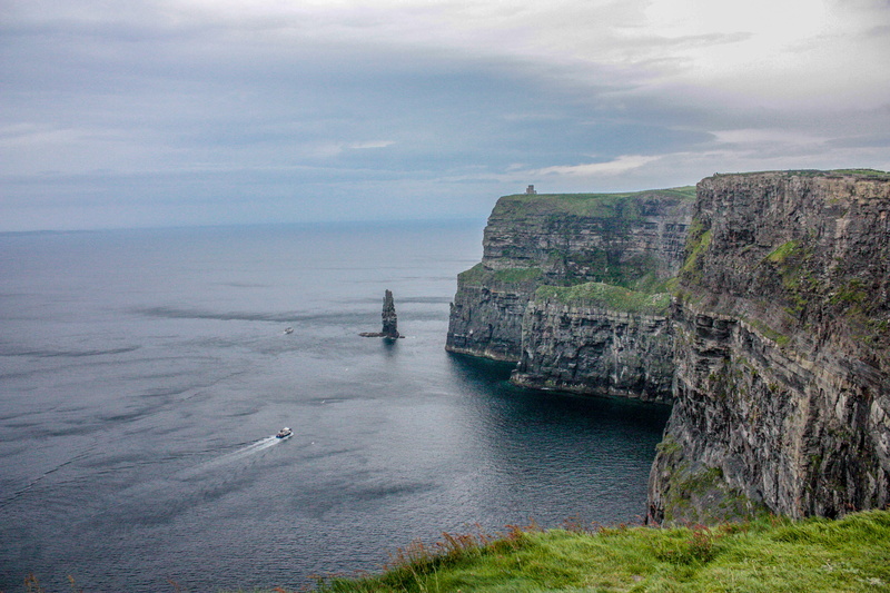 water, rock - object, coastline, county, scenics - nature, beach, nature, solid, moher, eroded, landscape, tranquil scene, 4K, bay, europe, boat, no people