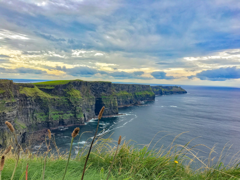 daytime, ireland, outdoors, tranquility, shore line, idyllic, plant, sky, cloudy, burren way, environment, cloud - sky, landscape, land, sea, sunset, sea side