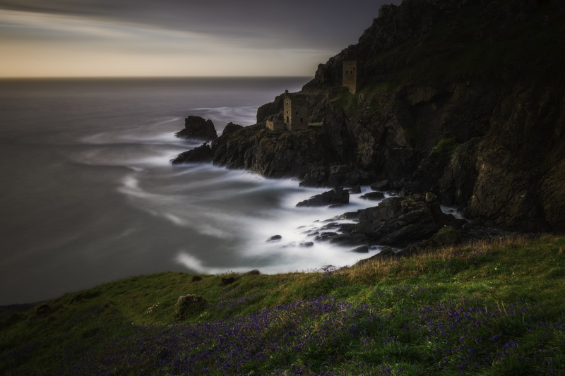 campbell, west  blue, photography, mountain, light, atlantic Ocean, sunset, jones, atlantic, country, rock, Botallack, cornwall, gray, beside, structures