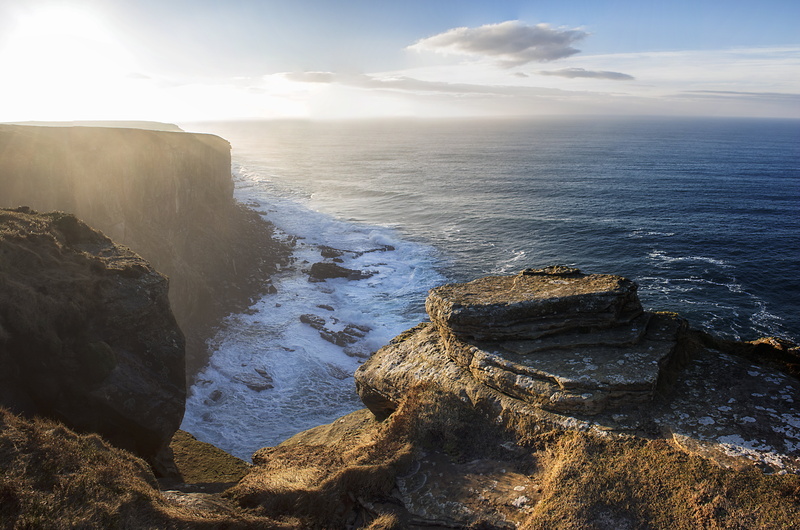 beach, Highlands, Scotland, john ogroats, cliff, rocky, Thurso, sunrise, landscape, sea, scenics, rock - Object, nature, Dunnet Head, 5K, atlantic Ocean
